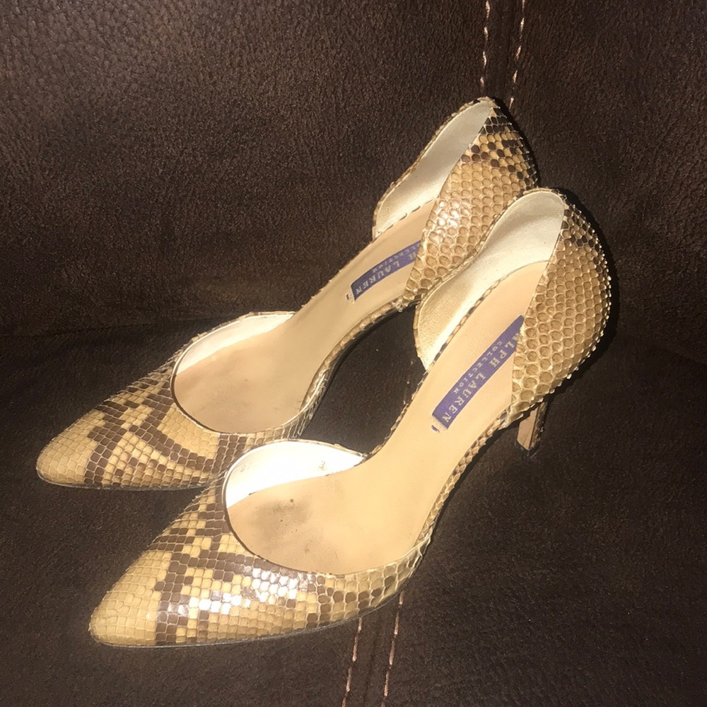Ralph Lauren Purple Label Python heels size 6 1/2